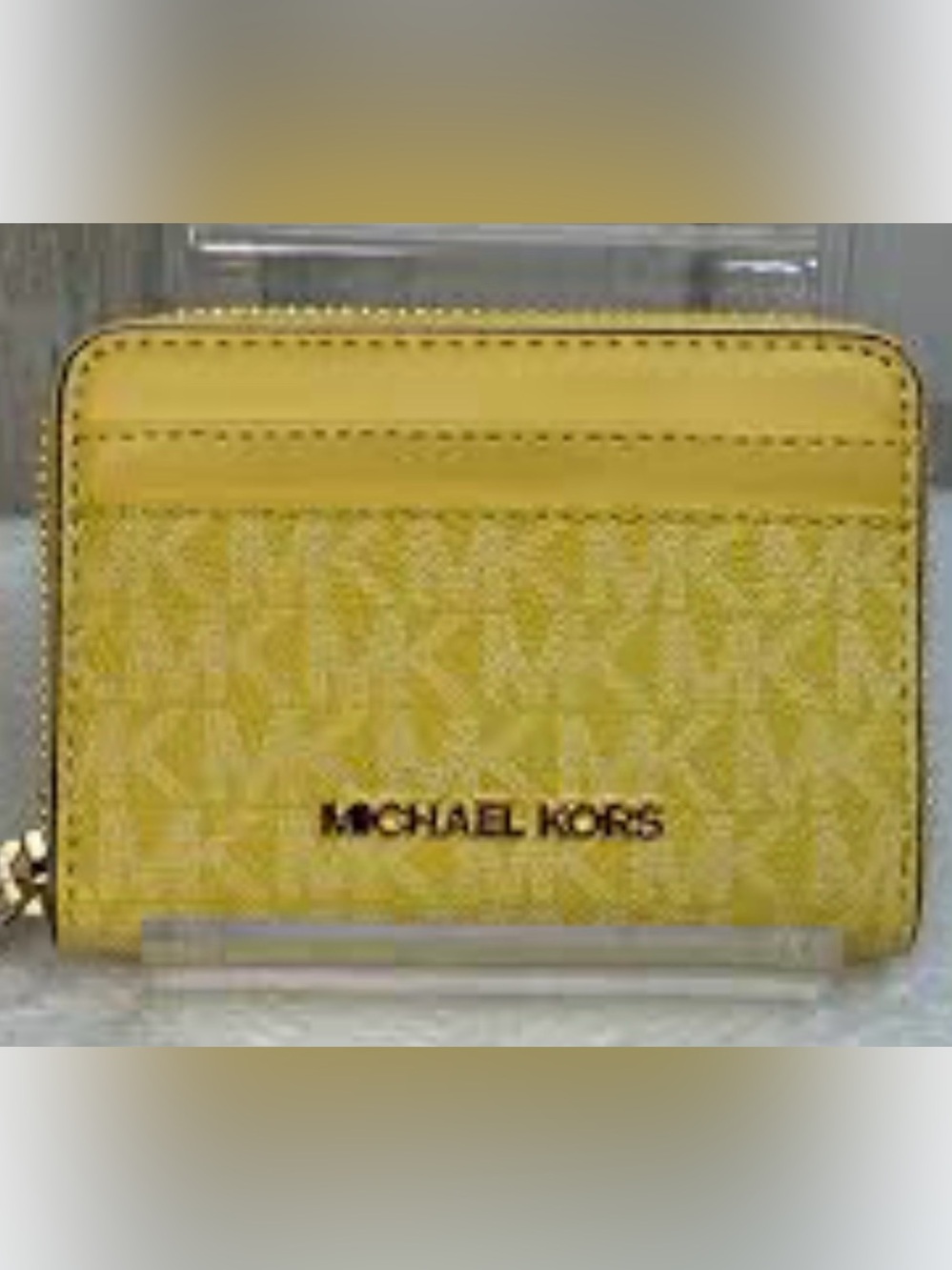Michael Kors Yellow Zip Card Case